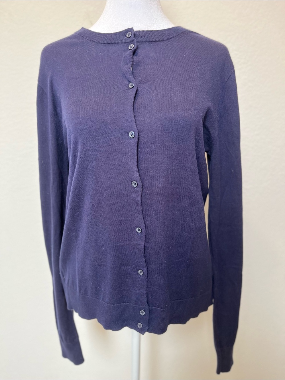 J. Crew Classic Navy Button-Up 100% Cotton Women’s Sweater